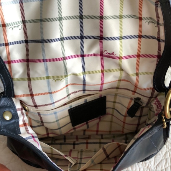 COACH navy blue leather shoulder bag - Picture 4 of 5